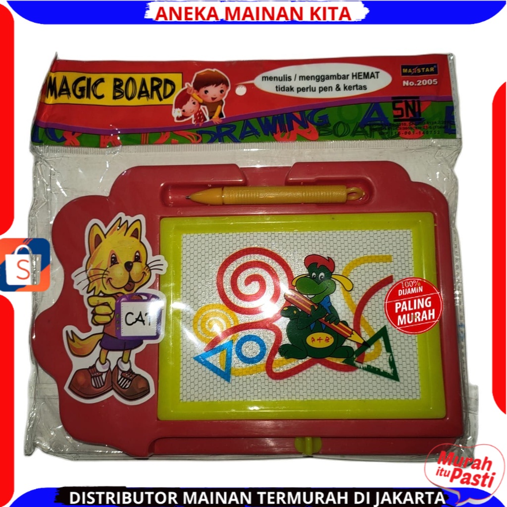 ( PROMO ) MAINAN ANAK MURAH MAGIC BOARD 2005 PAPAN TULIS ANAK CAT KARAKTER DRAWING BOARD MAGNET ALAT BELAJAR ANAK