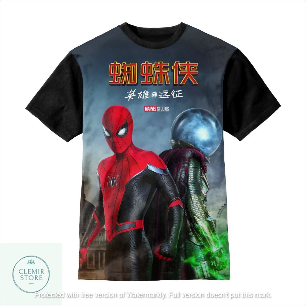 Kaos 3D Anak | Baju Printing - Baju Spiderman (Spiderman Vs Mysterio) Untuk Usia 1-12 Tahun