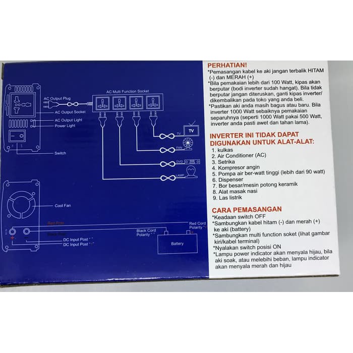 Power Inverter 500W DC 12V to AC 220V