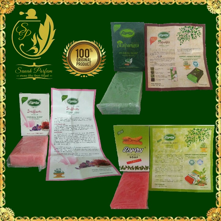 Sabun Pyary Turmeric, Pyary Nalpamara & Pyary Saffron Original