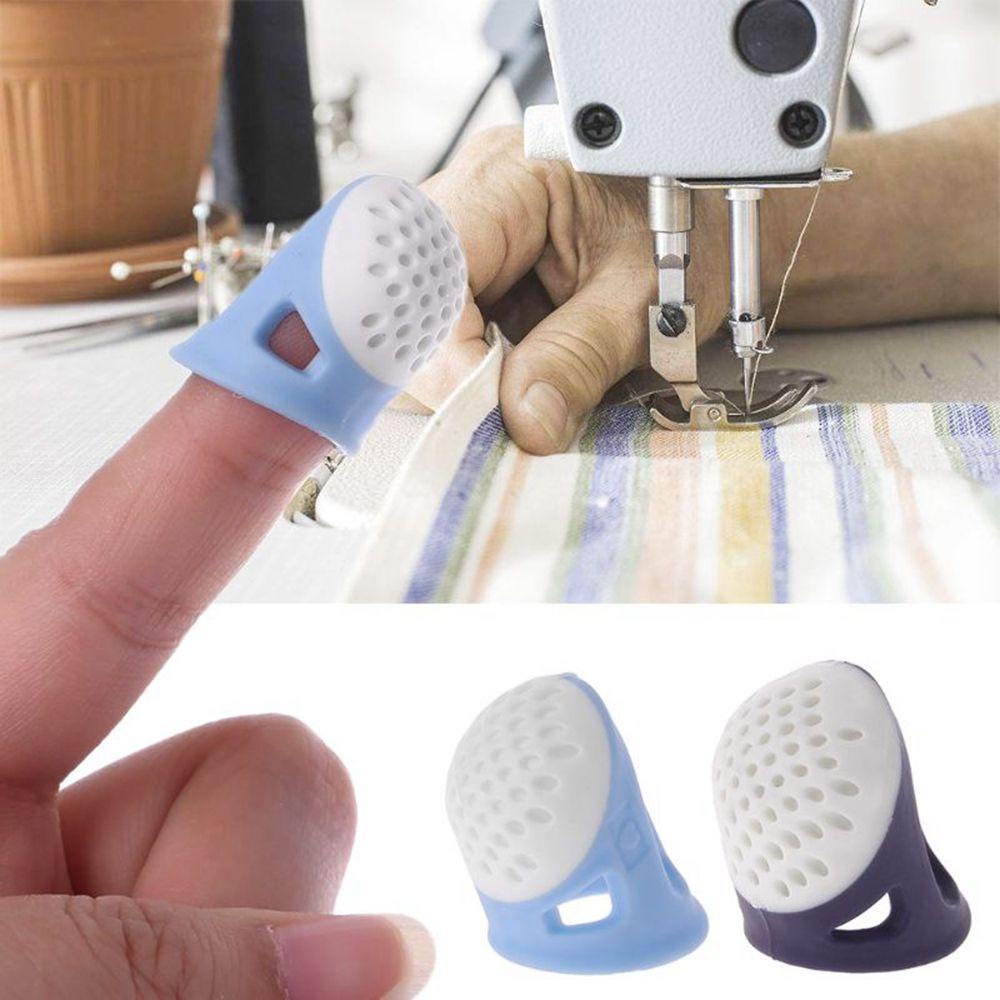 Lanfy Thimble Finger Protector Berlubang Tusuk Jarum non-slip Nyaman Alat Jahit Rumah Tangga