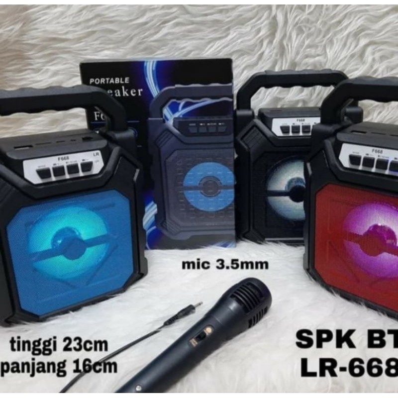 Portable Speaker Bluetooth + Mic LR-668 &amp; Mic Karaoke.