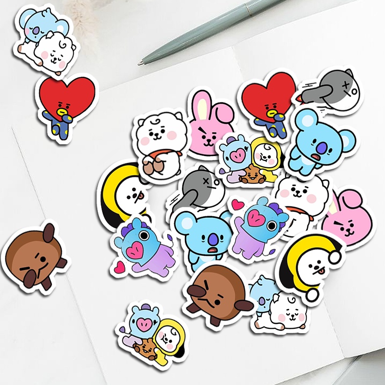 

Calla Land 18Pcs Sticker Pack Bentuk [K-POP BT21] Aesthetic for Bullet Journal Decoration Planer Diary Scrapbook DIY Gift