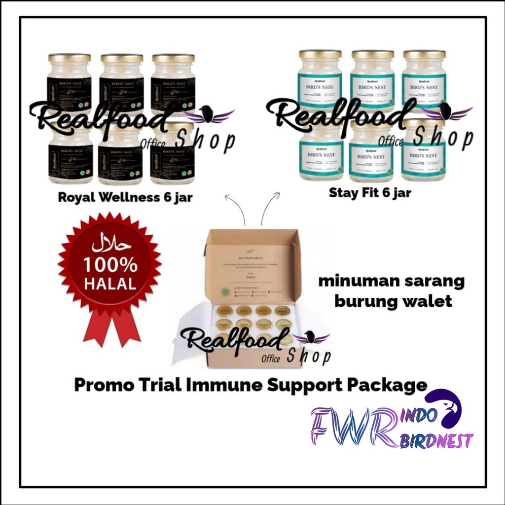 

Realfood Trial Royal Wellness dan Trial Stay Fit - Immune Support Package Trial Minuman sarang walet