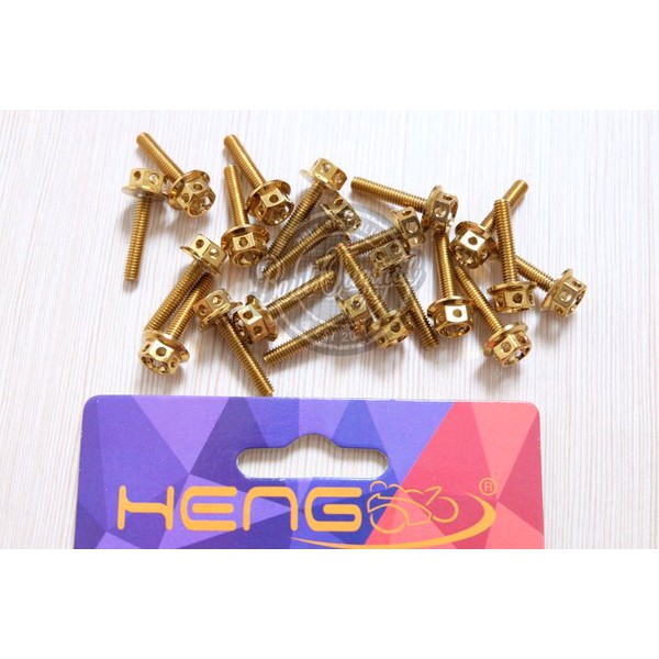 baut probolt gold flower 4x20 drat 6 panjang 2cm ori heng harga satuan