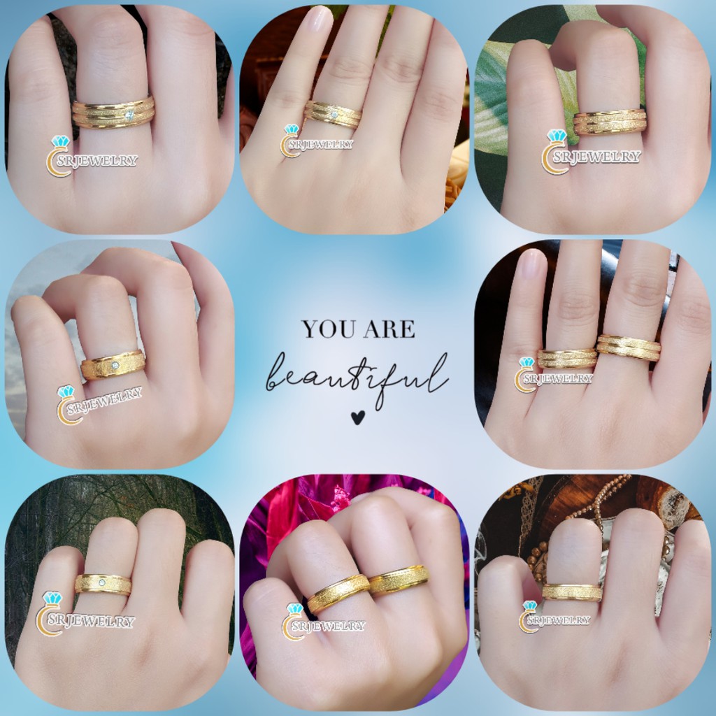 Jual Cincin Emas Pasir Titanium Couple Tunangan Aniv Kawin Halal Dipakai Pria Wanita Indonesia Shopee Indonesia