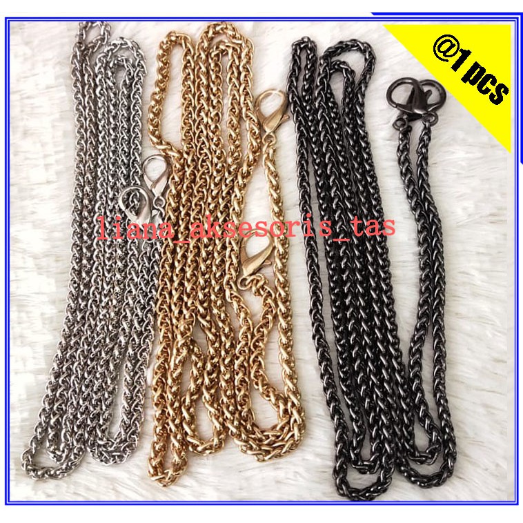 TALI TAS RANTAI TAS WANITA WARNA NIKEL, LIGHT GOLD & BLACK NIKEL JUAL PER RANTAI AKSESORIS TAS