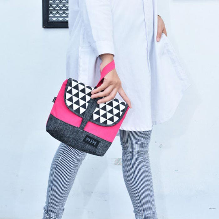 Tas Kanvas Clutch Maika etnik KALLO PINK untuk Wanita