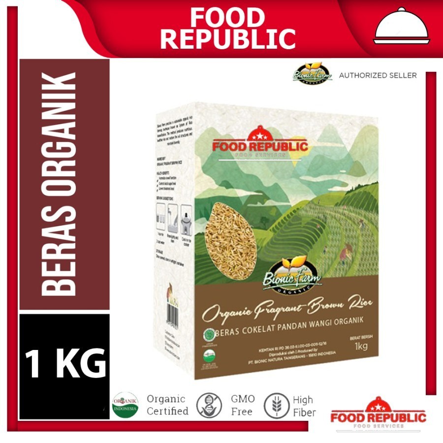 

BERAS ORGANIC COKELAT 1 KG BIONIC FARM FRAGRANCE RICE PANDAN WANGI