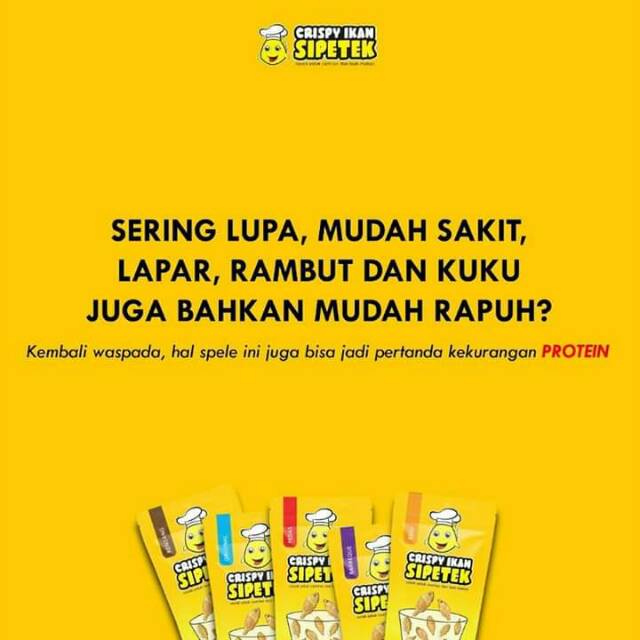 

Camilan sehat Si petek ikan crispy kalsium tinggi