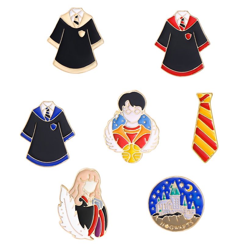 Bros Pin Enamel Desain Film Dan Televisi Peripheral Magic Academy Harry Potter Untuk Aksesoris Pakaian