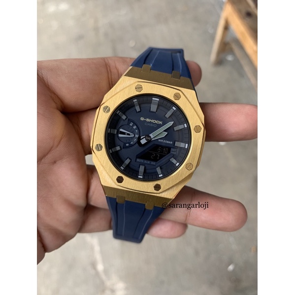 Jam G-Shock GA-2100 Blue GoldCustom Original