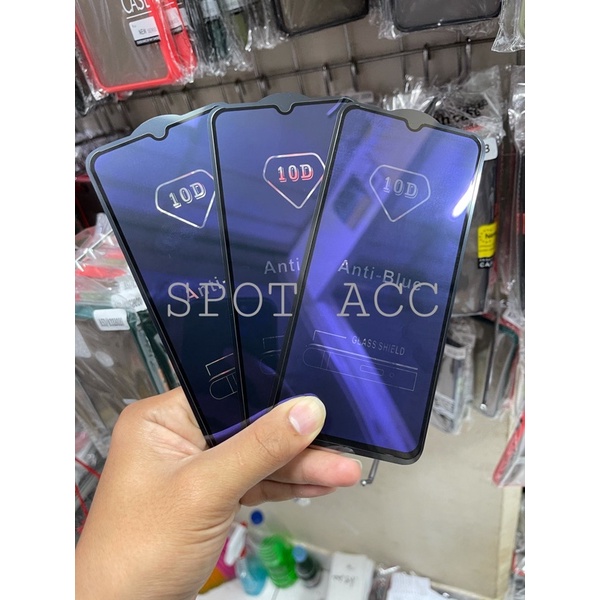 TEMPERED GLASS  BLUE ANTI RADIASI FULL COVER OPPO A16 A16S A16K A16E 2021