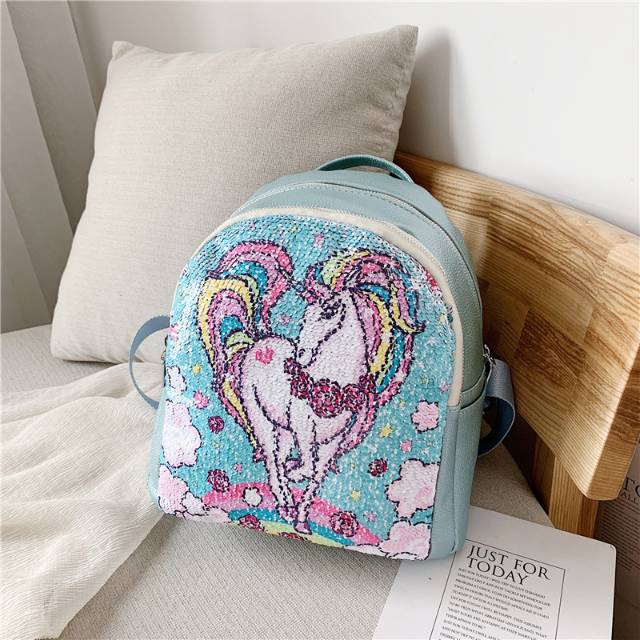 TAS RANSEL REVERSE SEQUIN ANAK BERUBAH GAMBAR MOTIF LOL BFF UNICORN IMPORT BAGUS