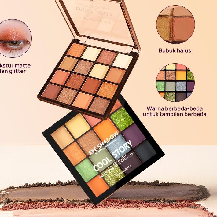 〖✅Star〗 Herbaay 16 Colors In 1 Eyeshadow Palette Colorful Eye Makeup Cake | Termurah | Terbaik | Ori