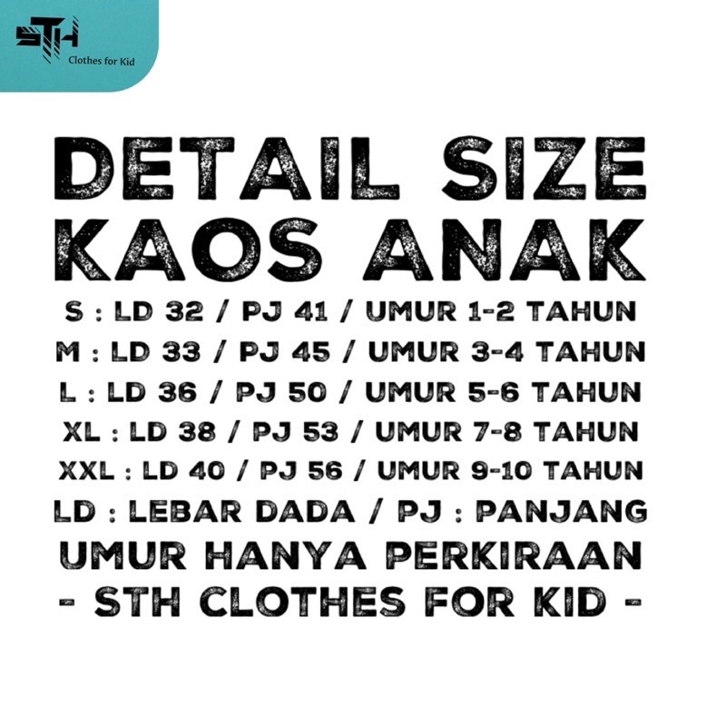 STH 1-10 tahun [ S/M/L/XL/XXL ] Baju Kaos Anak Cowok Perempuan Cewek PREMIUM DISTRO Bahan Katun Cotton Combed - BTS