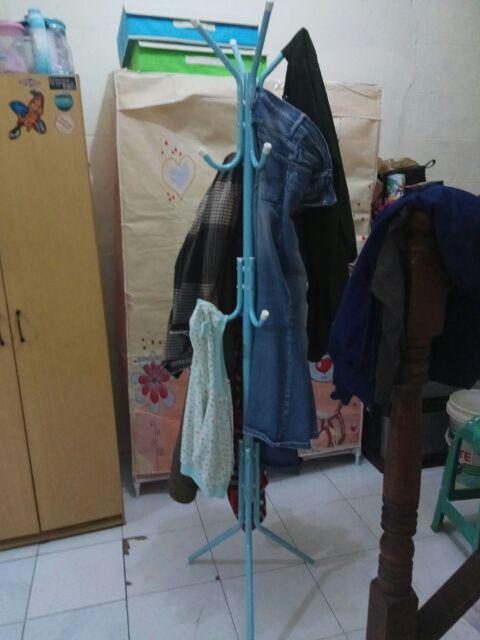 Multifunction Standing Hanger Gantungan Pakaian Baju Tas Topi Portable Modern S7