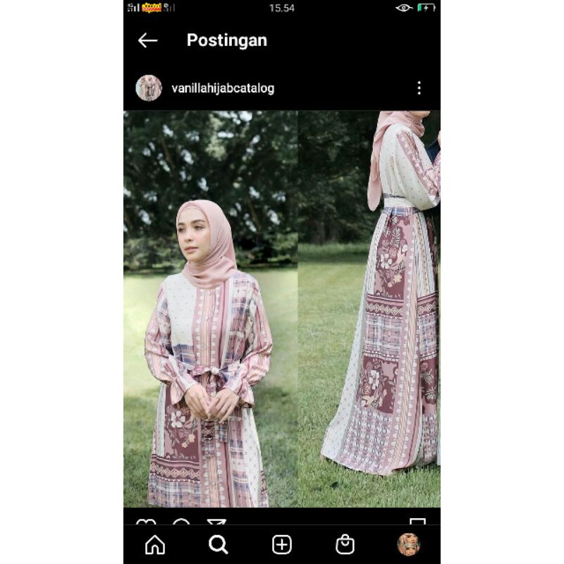 binar dress vanilla hijab