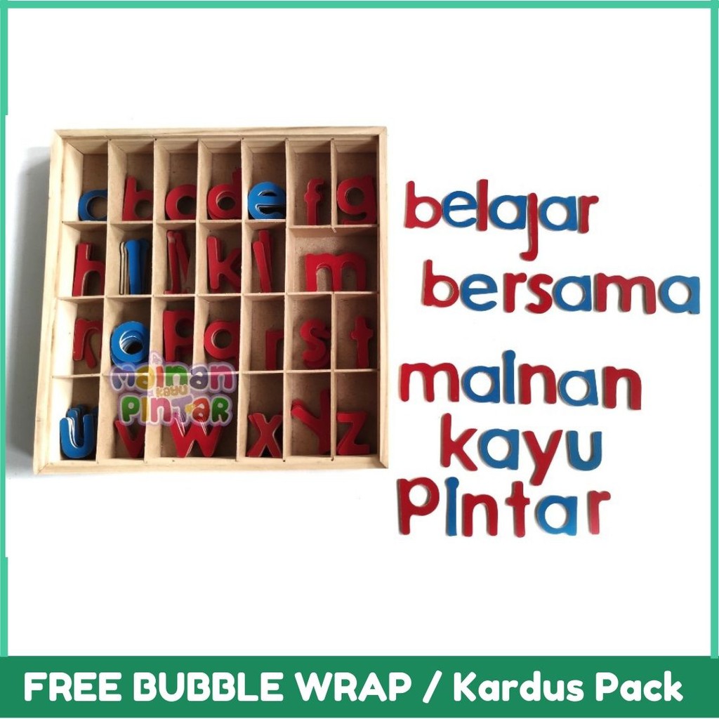 Moveable Alphabet Ukuran Besar /  Montessori / Mainan Edukasi Kotak Huruf Dengan Tutup Geser