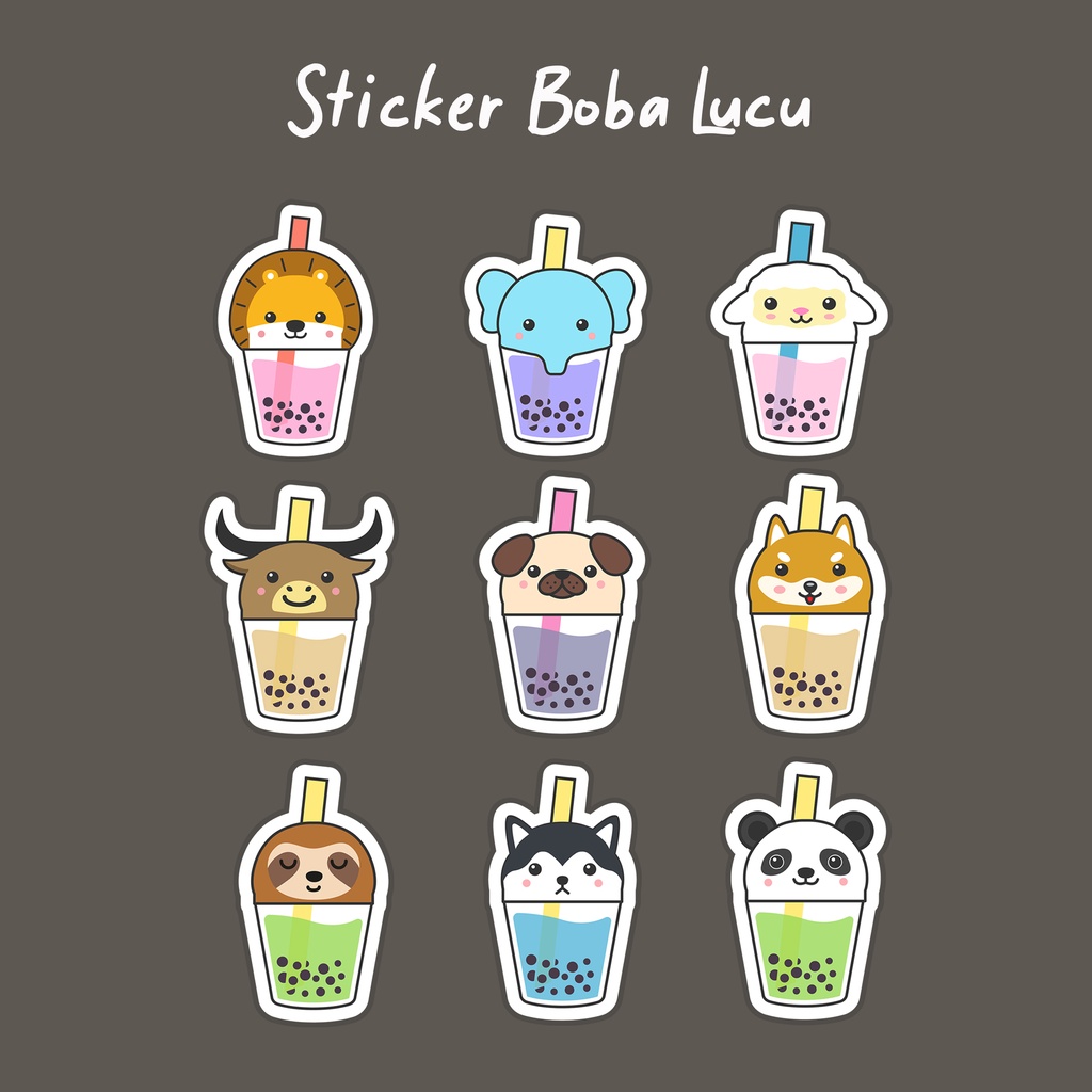 

STICKER SET BOBA DRINK WITH ANIMALS LUCU | STIKER MURAH | STIKER LUCU MURAH | STIKER LAPTOP | STIKER TUMBLR | STIKER ESTETIK