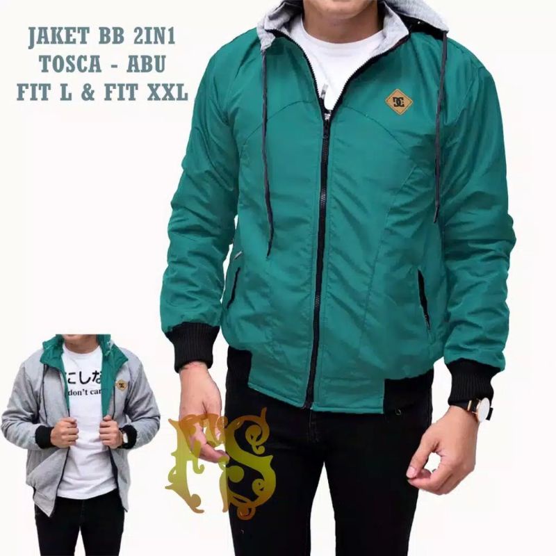 JAKET BOLAK BALIK 2IN1 / JAKET MOTOR / BB / PARASUT / PRIA WANITA / DISTRO-TOSCA