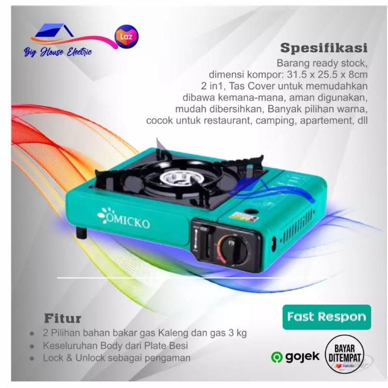 [COD] KOMPOR GAS YAMAKAWA PORTABLE 2 IN 1 - KOMPOR GAS BISA GAS ELPIJI DAN GAS KALENG