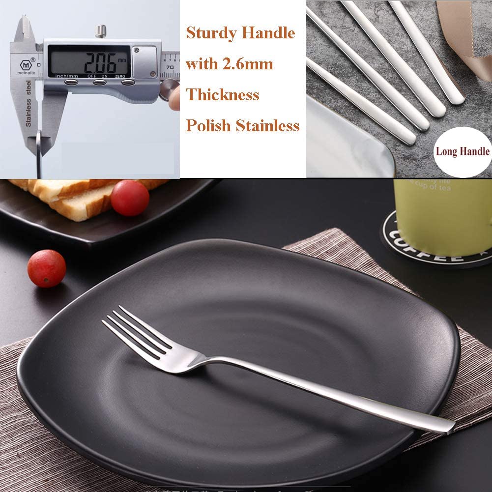 4 pcs Sendok Garpu Stainless Steel Sendok Korea Garpu Gagang Panjang