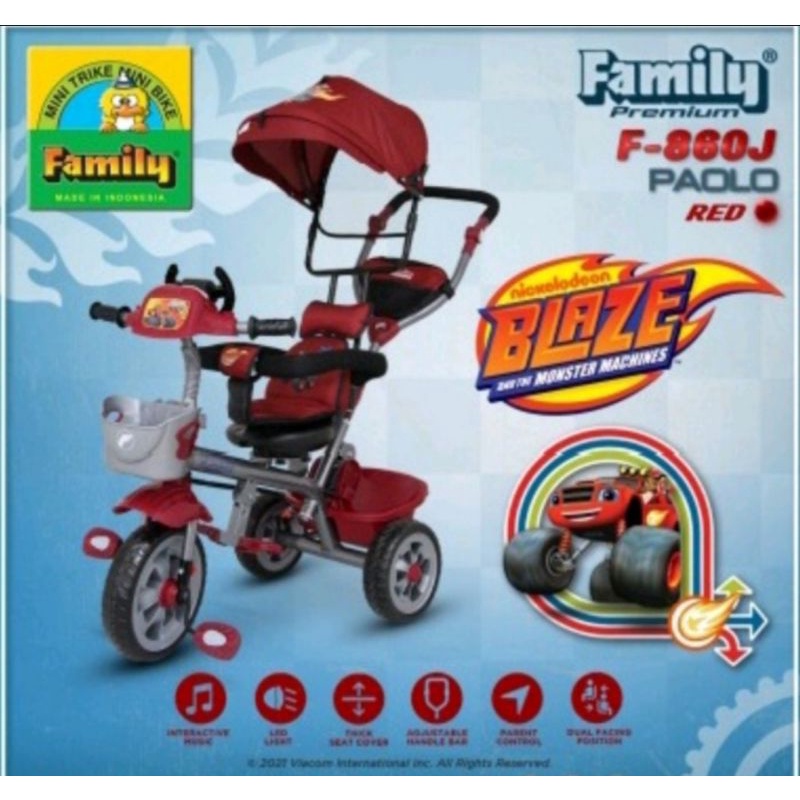 Sepeda Anak Roda 3 Stroller Family F 860 J