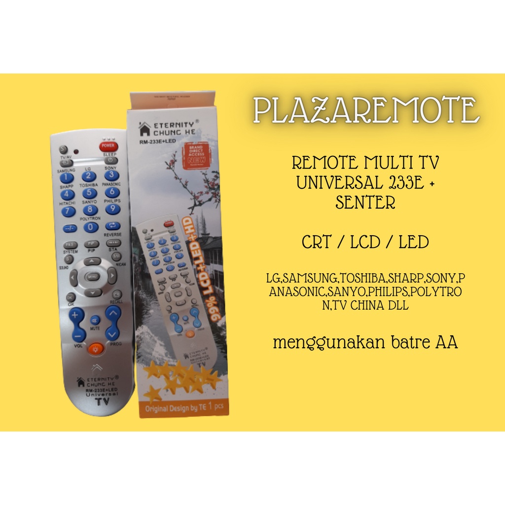 REMOTE TV MULTI LAMPU LED CHUNGHE 133 233 SERIES TABUNG CRT LCD LED CHINA