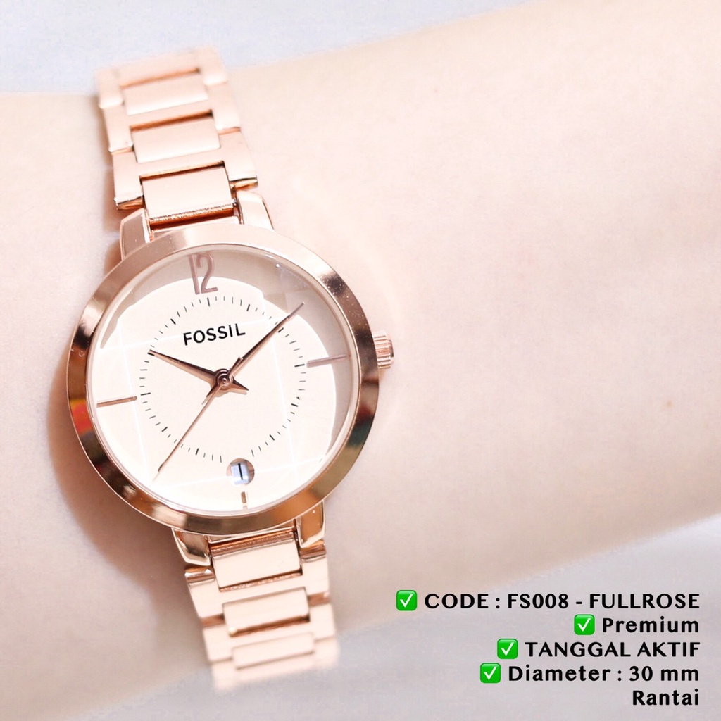 Jam tangan GUESS rantai wanita fashion cewek termurah grosir ecer stainless GR001-FS008 TGL FULLROSE