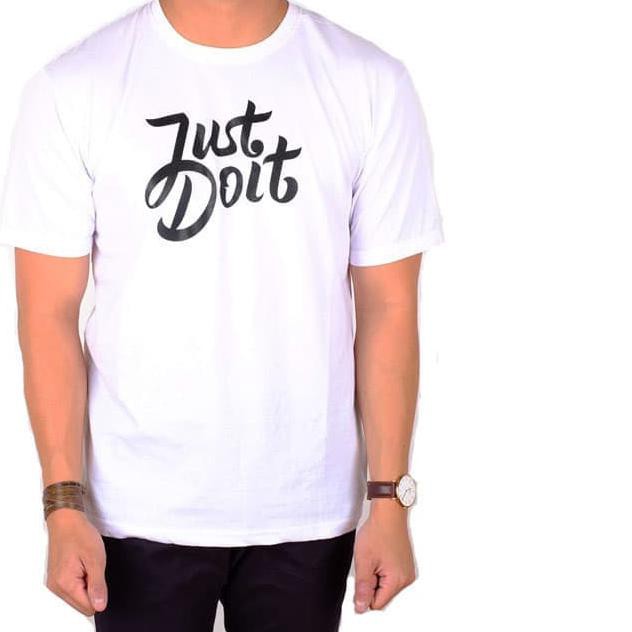 Termurah Kaos Pria Lengan Pendek Putih Motif Nike / Nike Just Do It New Arrival