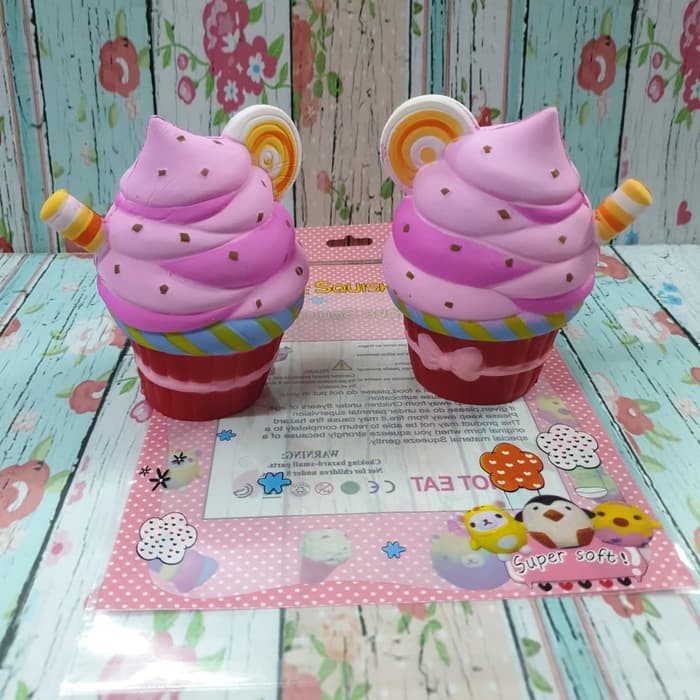 Squishy Ice Cream Milkshake with waffle and lollipop