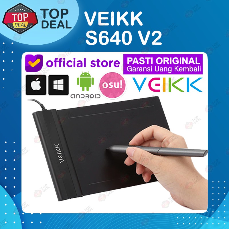 VEIKK S640 Digital Graphic Drawing Pen Tablet OSU | Shopee Indonesia