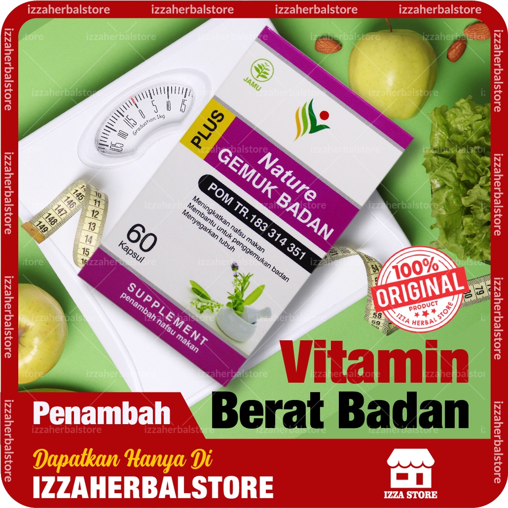 NATURE GEMUK BADAN Obat Penggemuk badan BPOM Permanen TANPA Efek Samping Untuk Anak Dan Dewasa PRIA WANITA Herbal Ori Isi 60 Kapsul