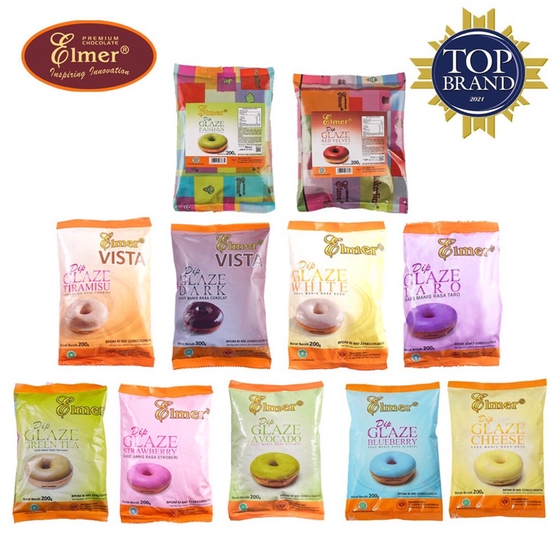 ELMER Dip Glaze 200gr (SACHET) Topping Celupan Donat