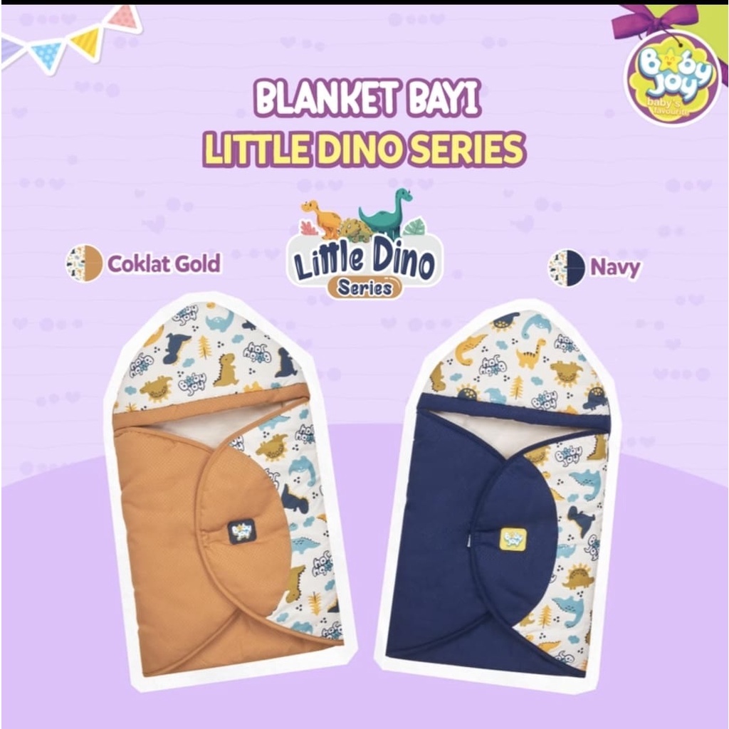 Baby Joy Baby Blanket Selimut Topi Bayi Little Dino Series - BJB 5019 Motif Dino Giftset Kado Kelahiran Bayi