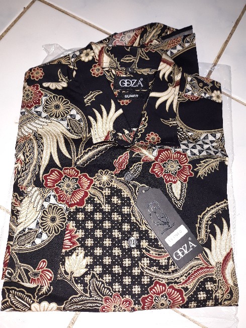 Odza Kemeja Batik Pria Lengan Panjang Modern Slim Fit Hem Cowok Dariafa