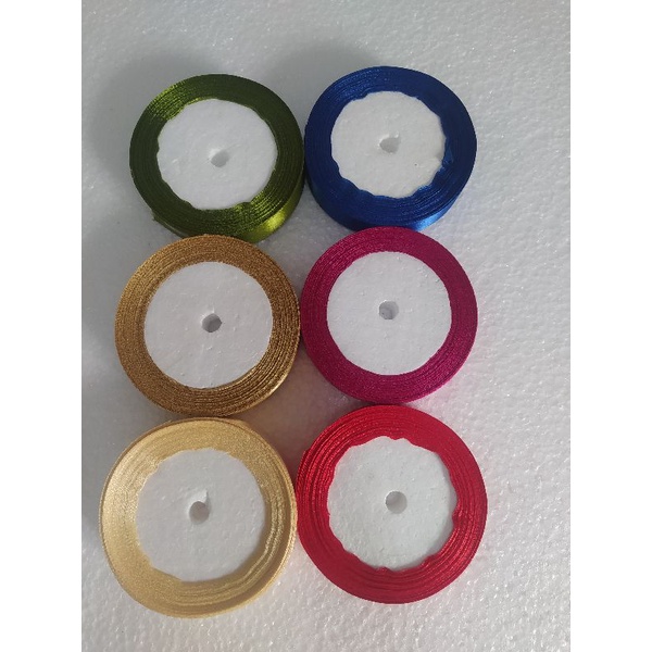 

⚘️KUBINGKIS⚘️ Pita Satin 3/4 Inch (2 cm) Pita Kado Souvenir Pita Buket Per Roll