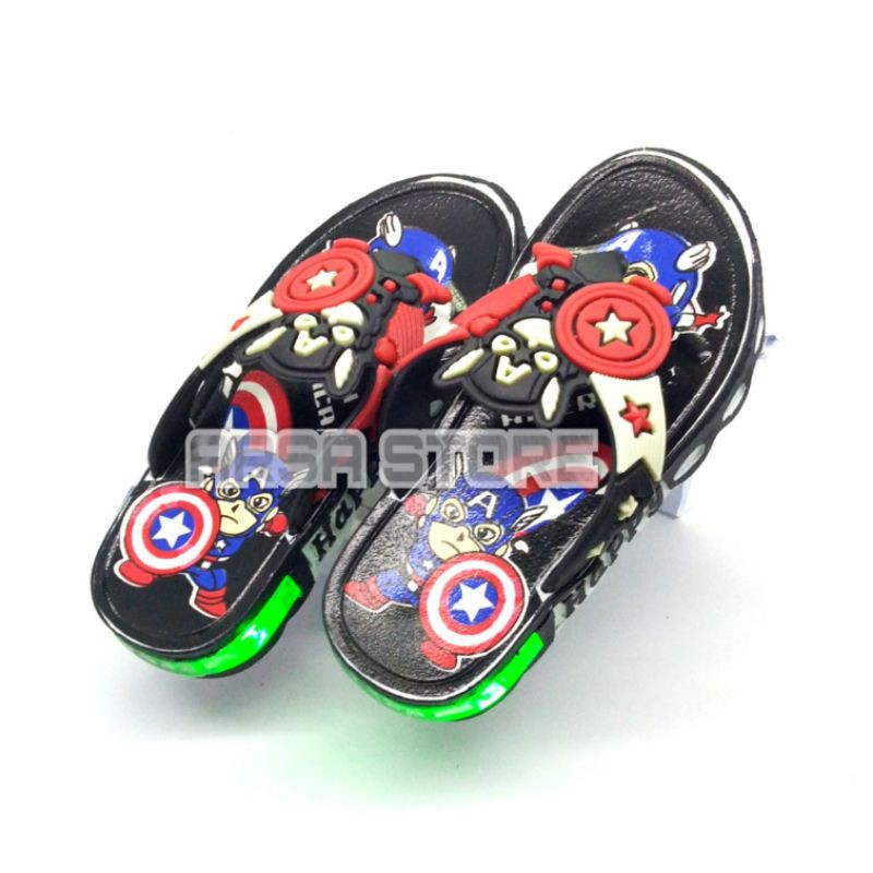 Sandal LED Anak Laki-Laki / Sandal Jepit Lampu / Sendal Nyala Murah / Kado Untuk Anak Usia 2-7 Tahun