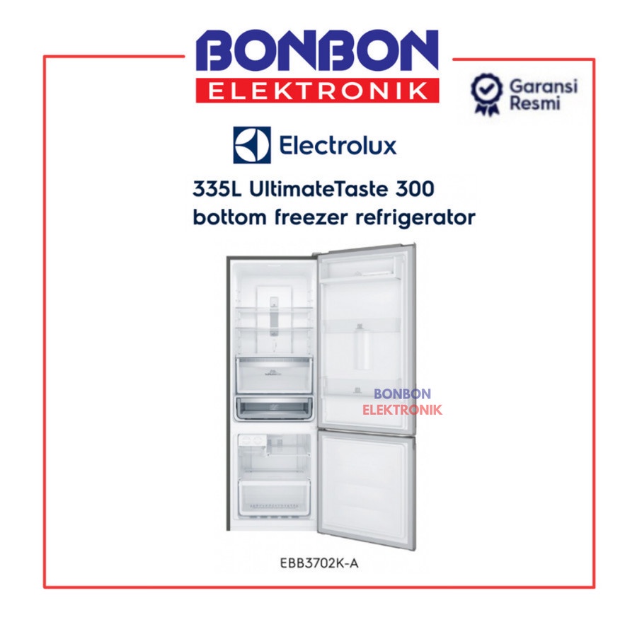 Electrolux Kulkas 2 Pintu Bottom Freezer EBB3702K-A / EBB 3702K-A