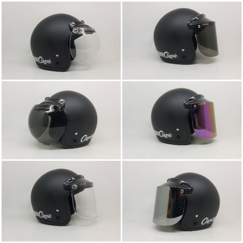 Helm Bogo Clasic Retro Hitam Dop