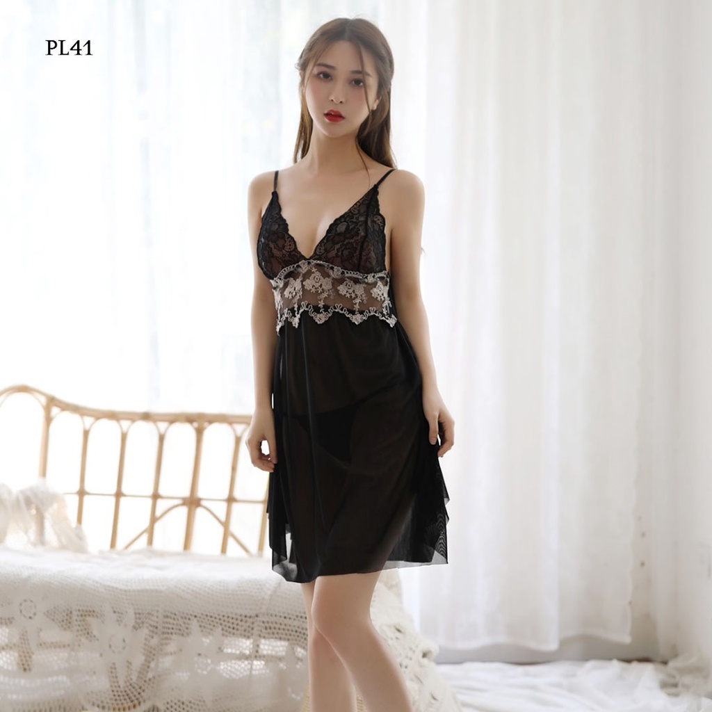 [SIAP KIRIM] PREMIUM DRESS LINGERIE SEXY MURAH IMPORT HITAM PL41