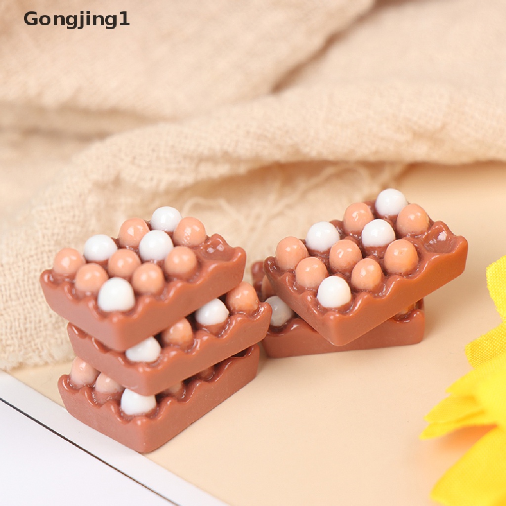 Gongjing1 6pcs Miniatur Telur Skala 1: 12 Untuk Dekorasi Dapur Rumah Boneka