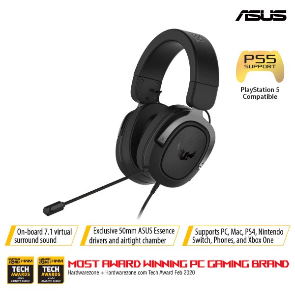 ASUS TUF GAMING H3 Headset 7.1 Surround Sound Gaming headphone H 3