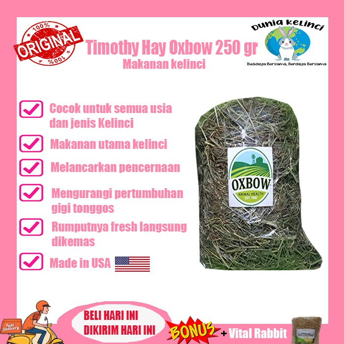 TIMOTHY HAY OXBOW 250 GR MAKANAN KELINCI GUINEA PIG MARMUT