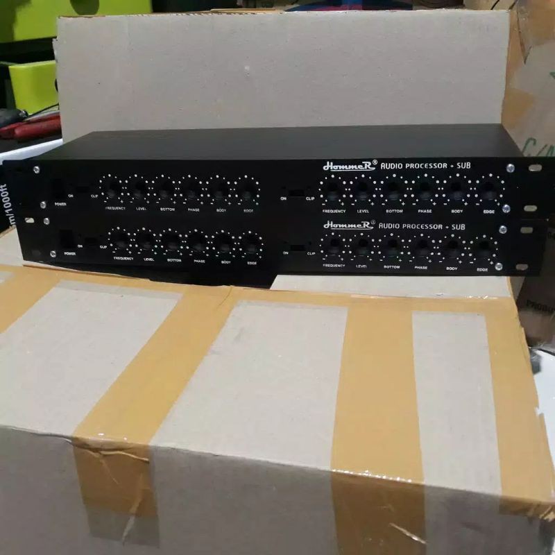 box audio prosesor + sub bahan besi