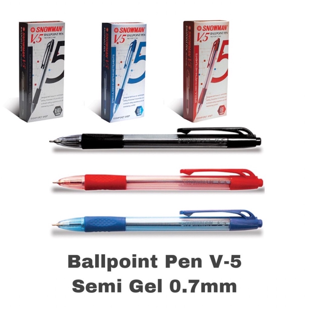 

Bolpen Snowman V-5 Hitam Biru Merah 0.7mm / Ballpoint / Bolpoin / Bolpoint / Pena / Ballpen / Pulpen / Cetek