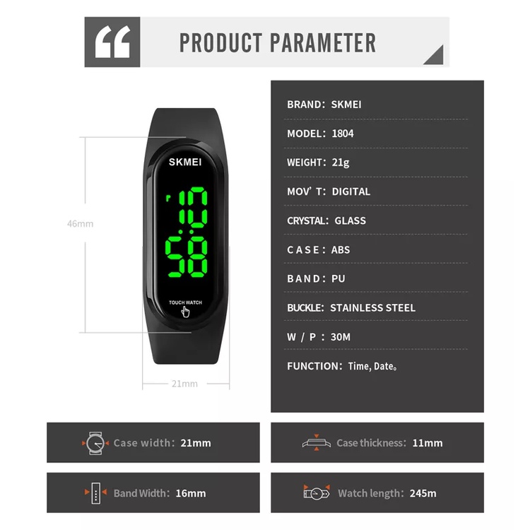 Jam Tangan SKMEI 1804 Jam Tangan LED SKMEI Jam Skmei Jam Tangan Cowok Jam Tangan Cewek Jam Tangan Digital Jam DIgital SKMEI