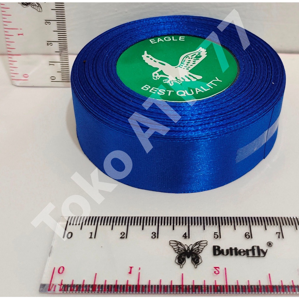 

Pita Kado Kain Satin 1" Satu inch Biru Tua READY STOCK