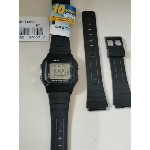 STRAP TALI JAM TANGAN CASIO W 800H RUBBER BERKULITAS